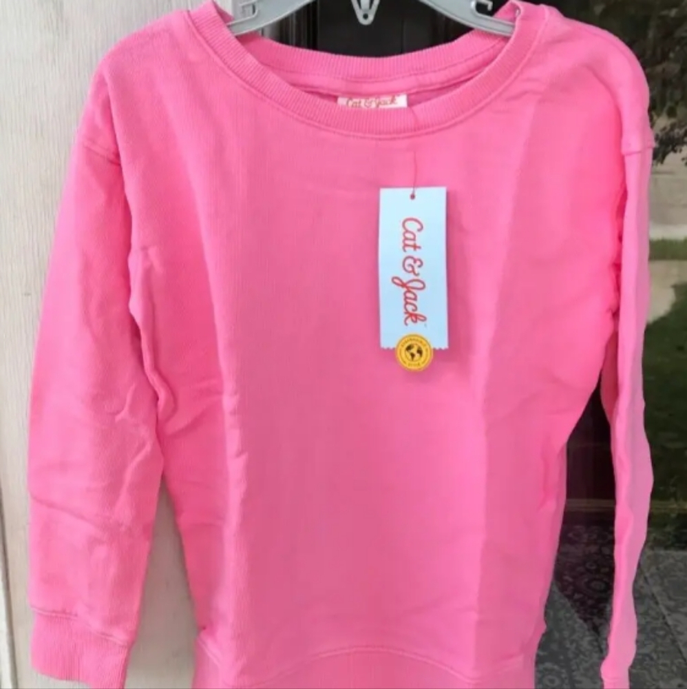 Toddler Girls 5T Cat & Jack Bright Pink Long Sleeve Sweatshirt